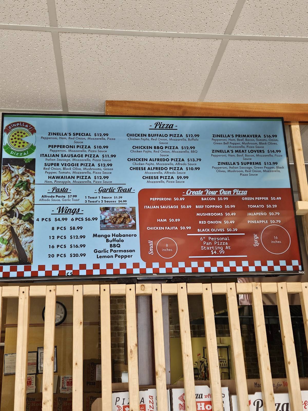 Zinella’s Pizzas меню