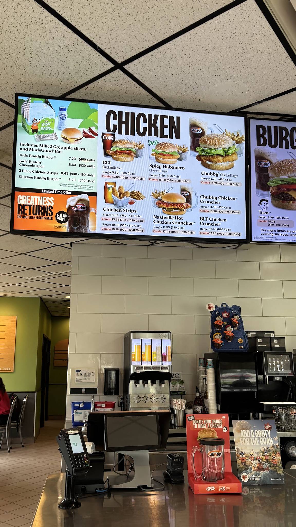 A&W Canada меню