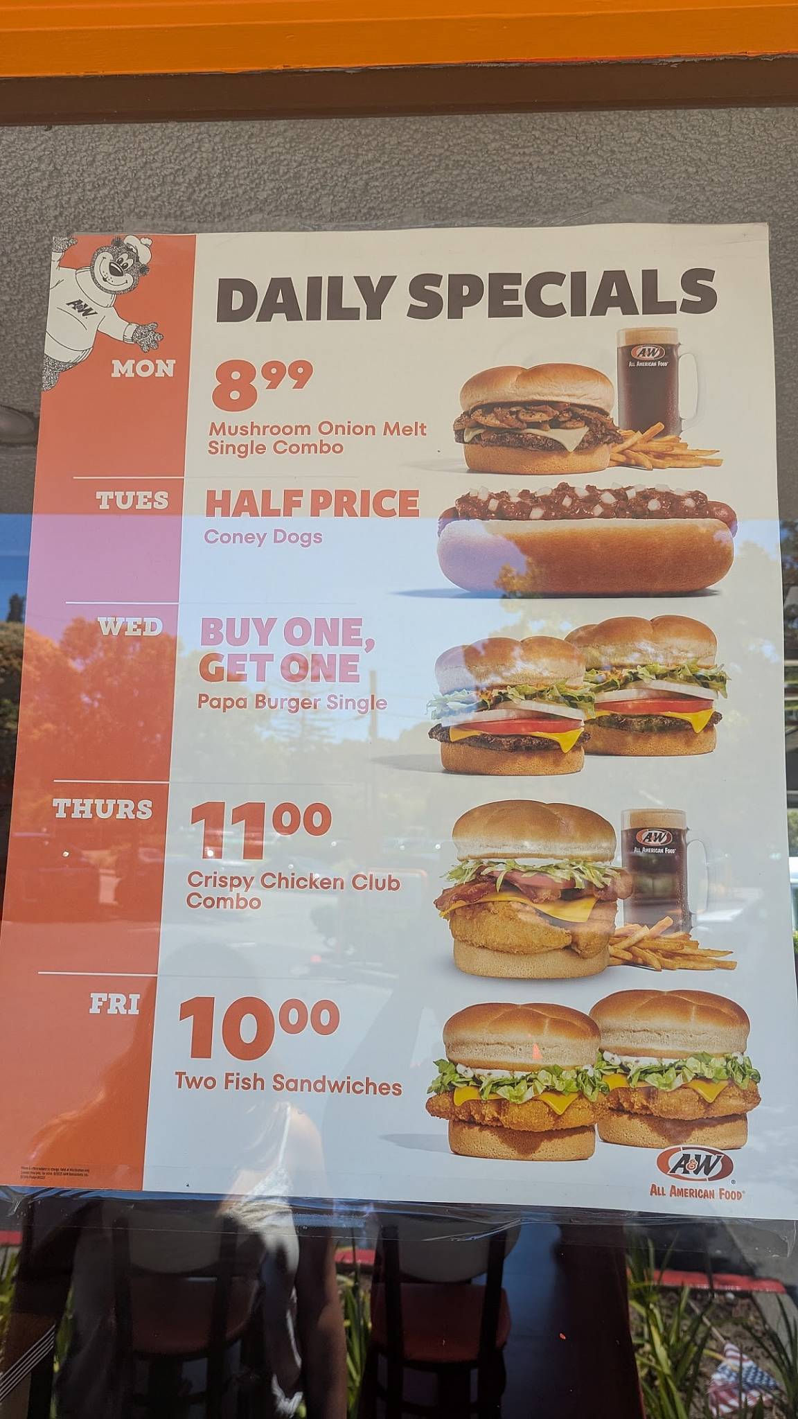 A&W Restaurant меню