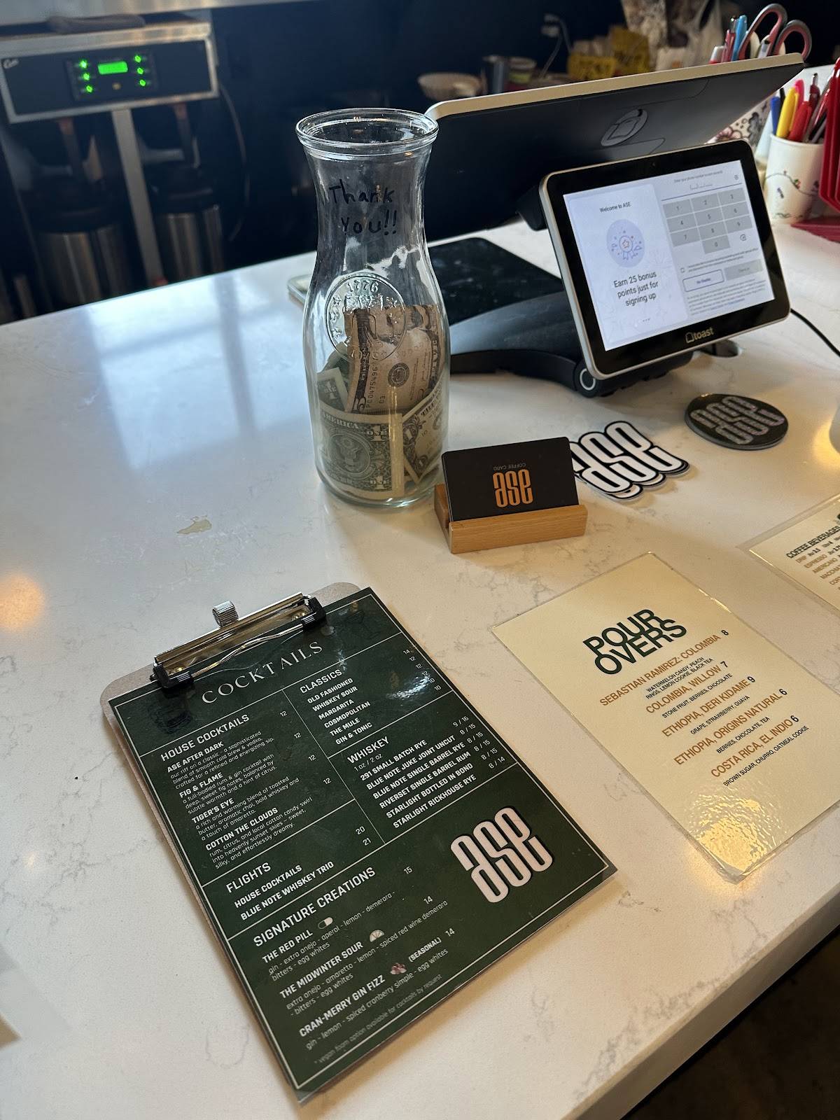 ASE Coffee меню