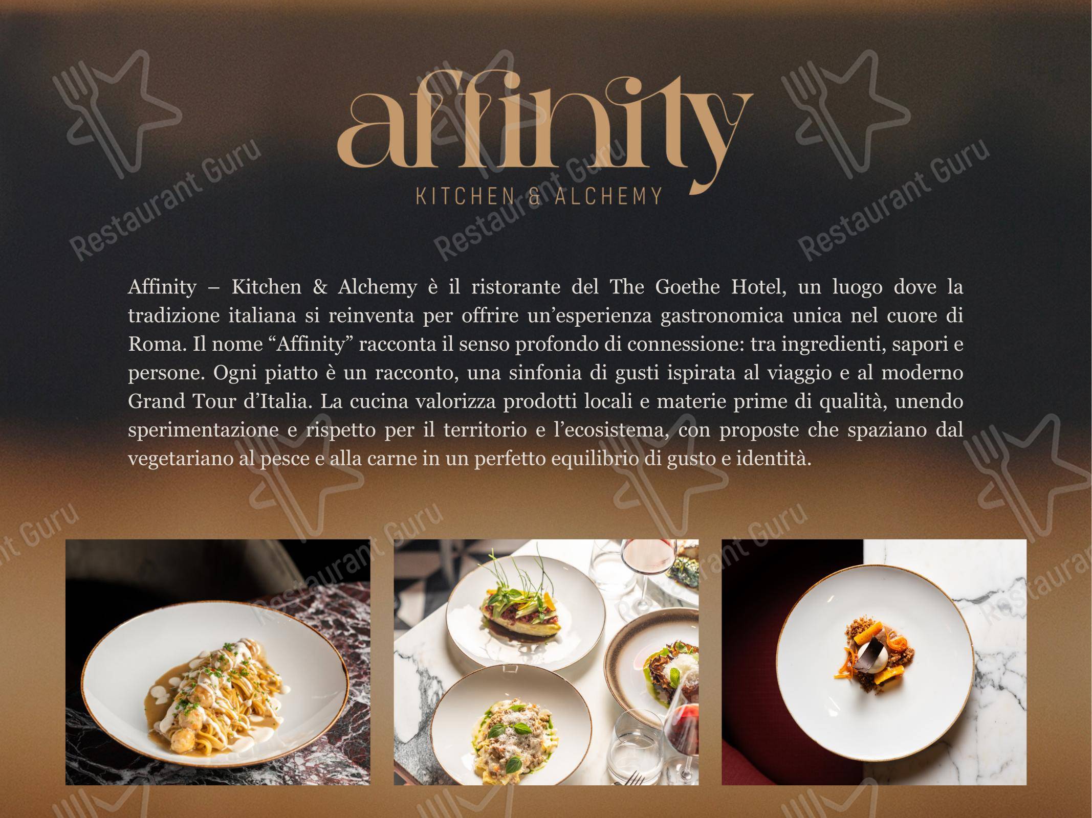 Меню ресторана Affinity Kitchen & Alchemy Restaurant - Меню