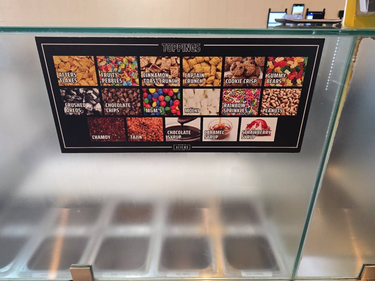 Afters Ice Cream меню