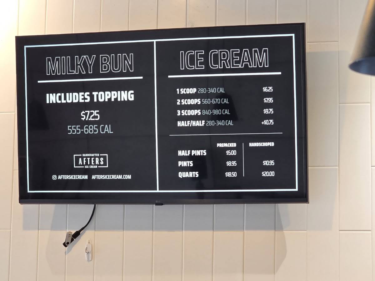 Afters Ice Cream меню