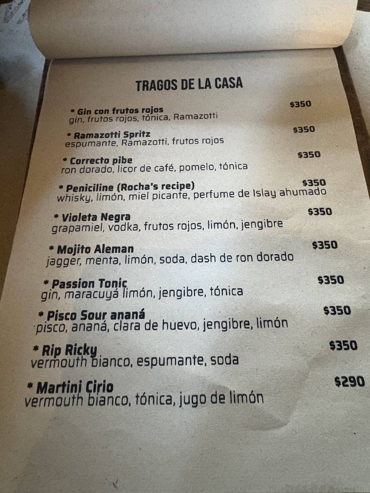 Alvarez Bar меню
