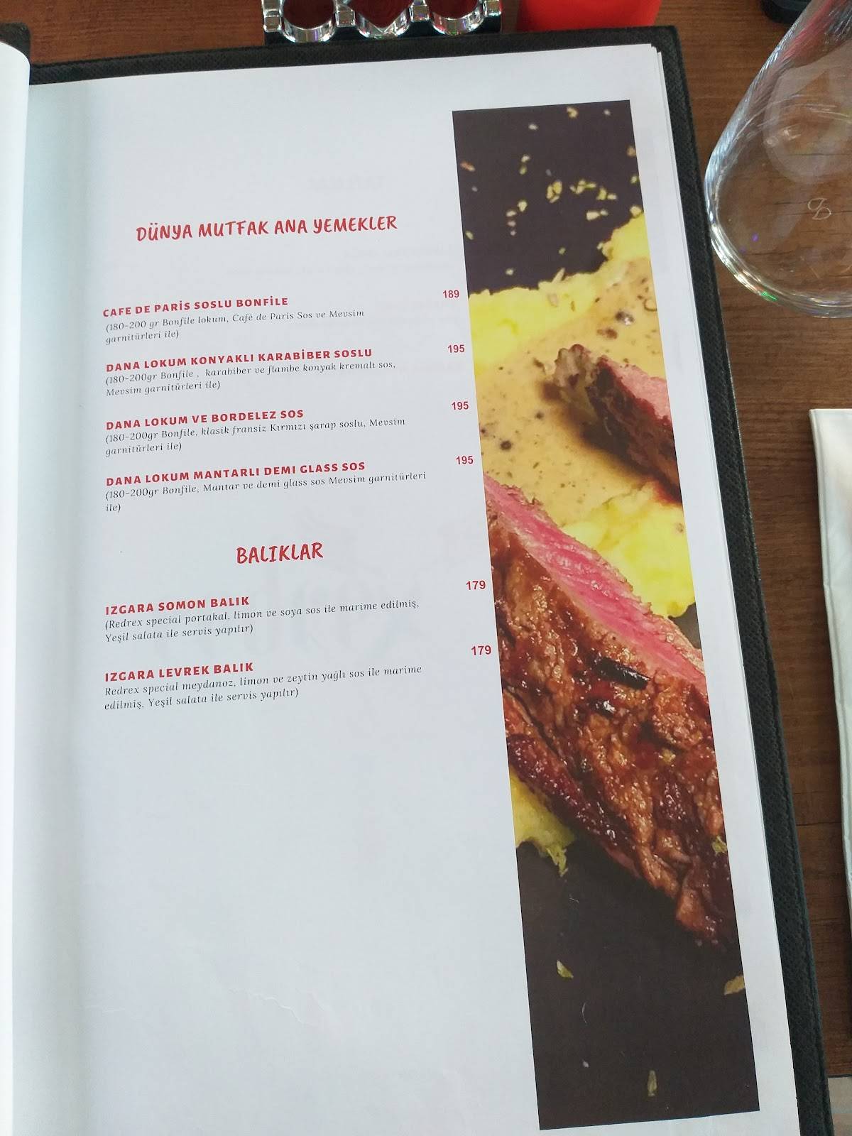 RedRex Restaurant меню