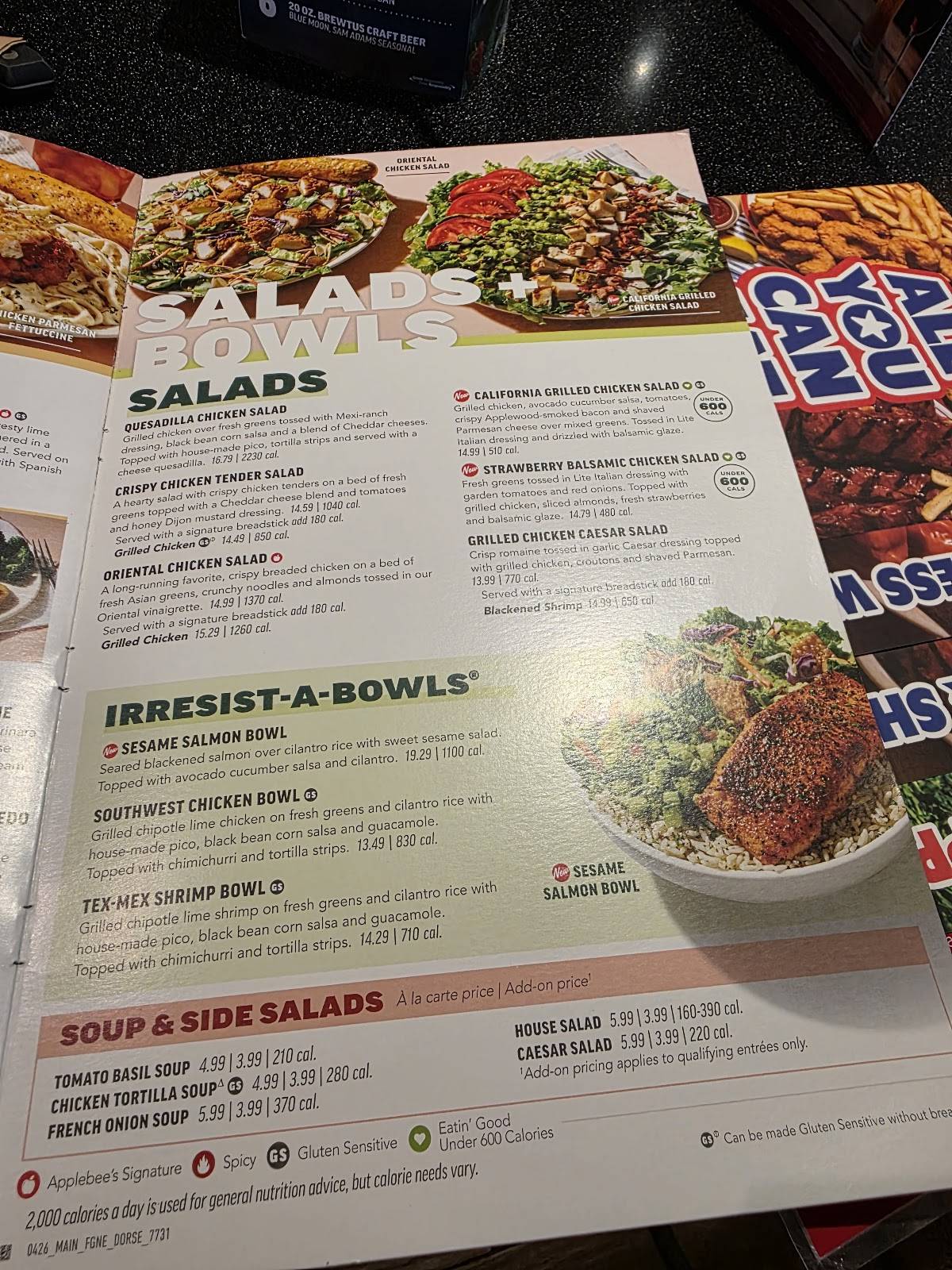 Applebee's Grill + Bar меню