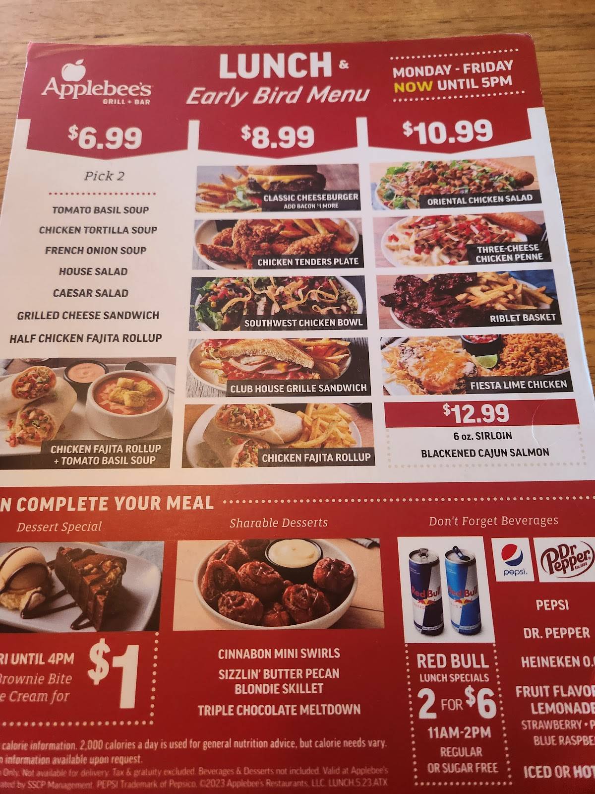 Applebee's Grill + Bar меню