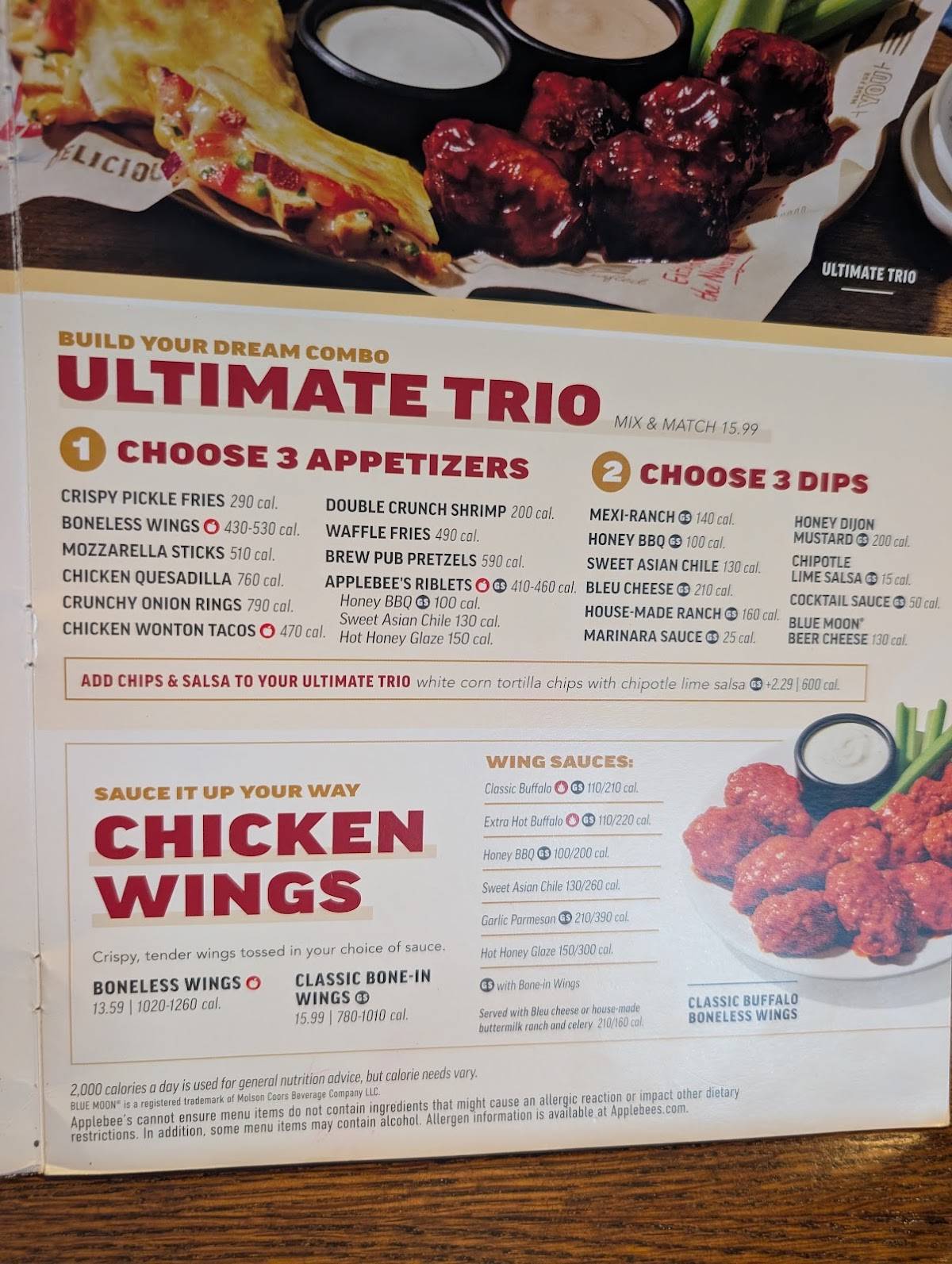 Applebee's Grill + Bar меню
