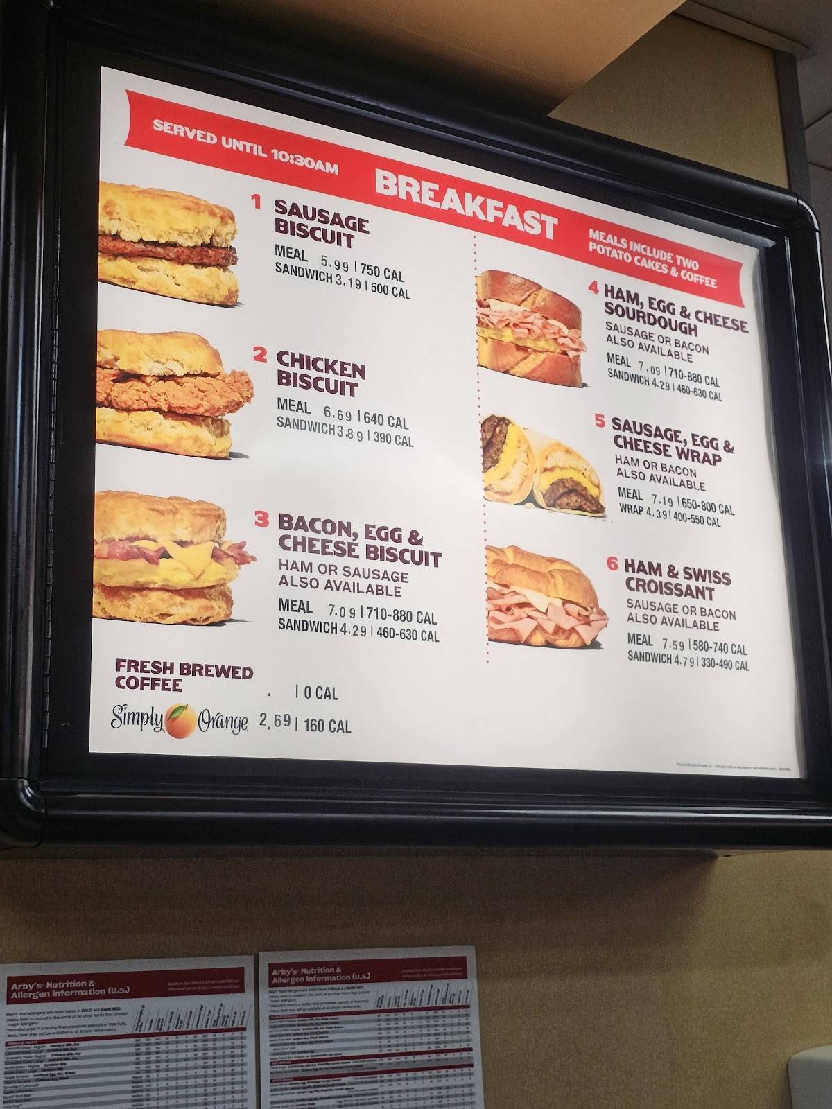 Arby's меню