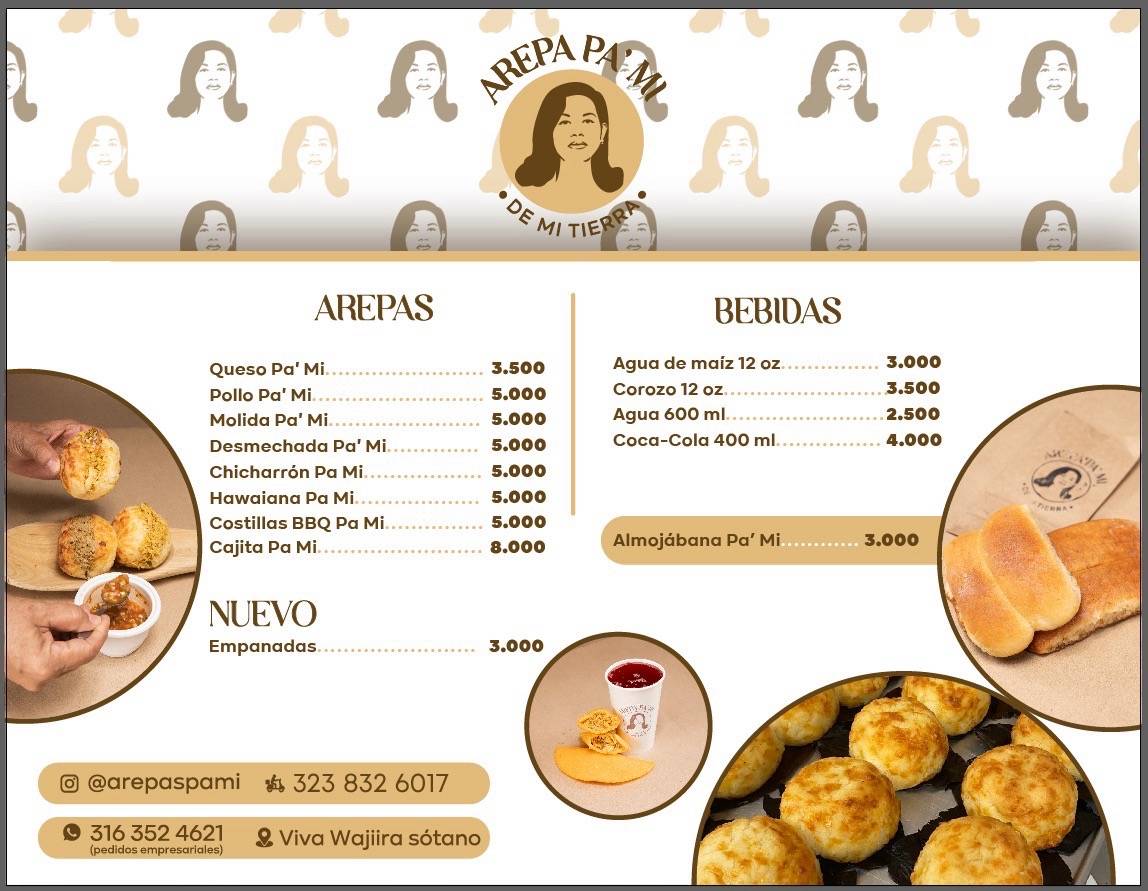 Arepa pa' mi меню