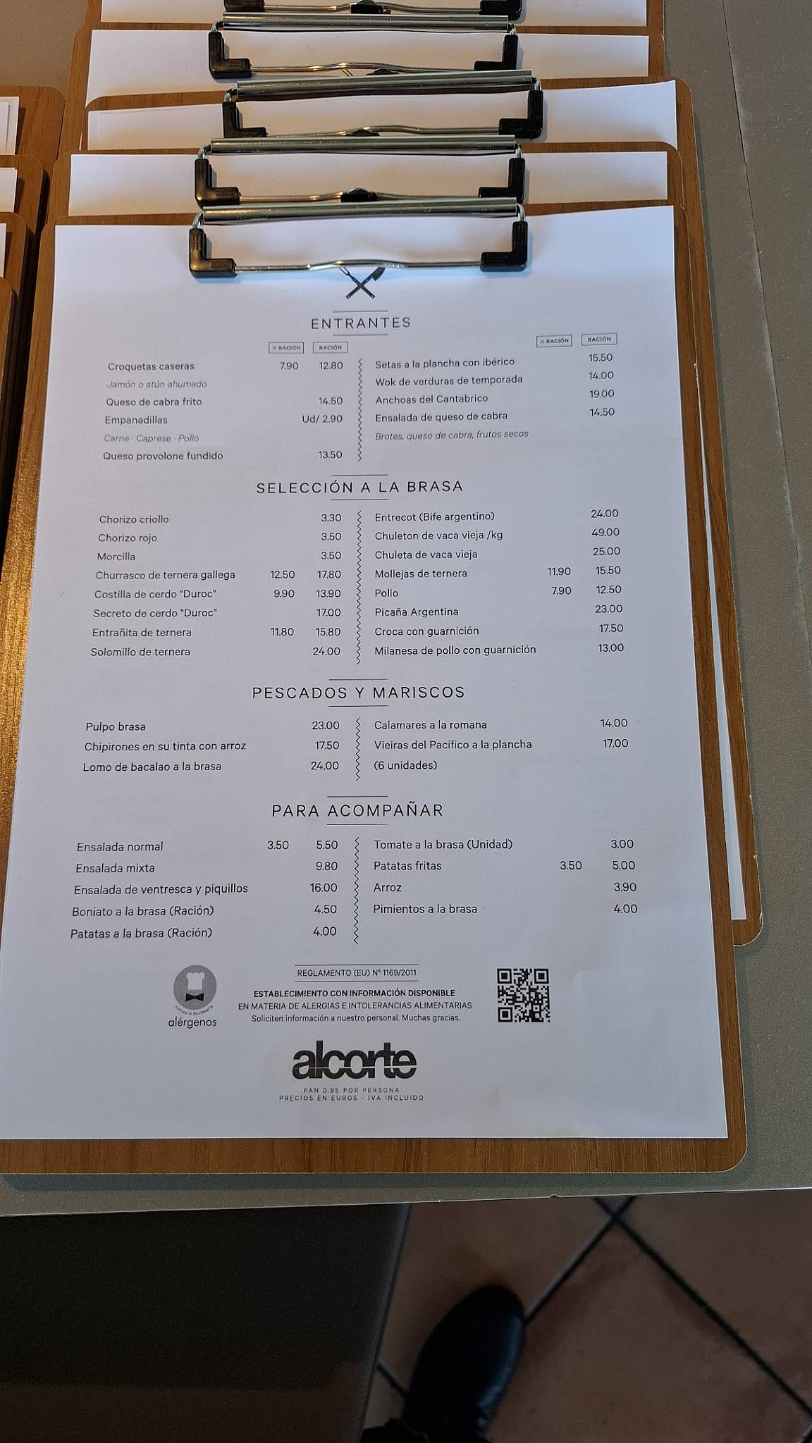 Asador Alcorte меню
