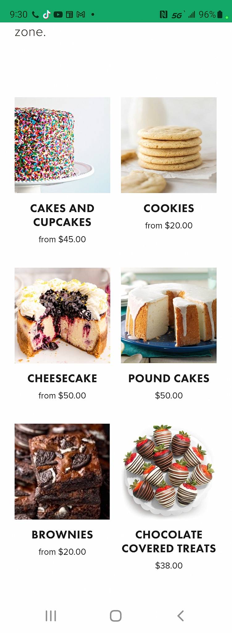 Asia's Cakes меню
