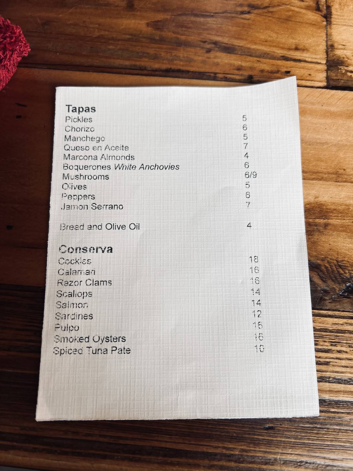BAR Botellón меню