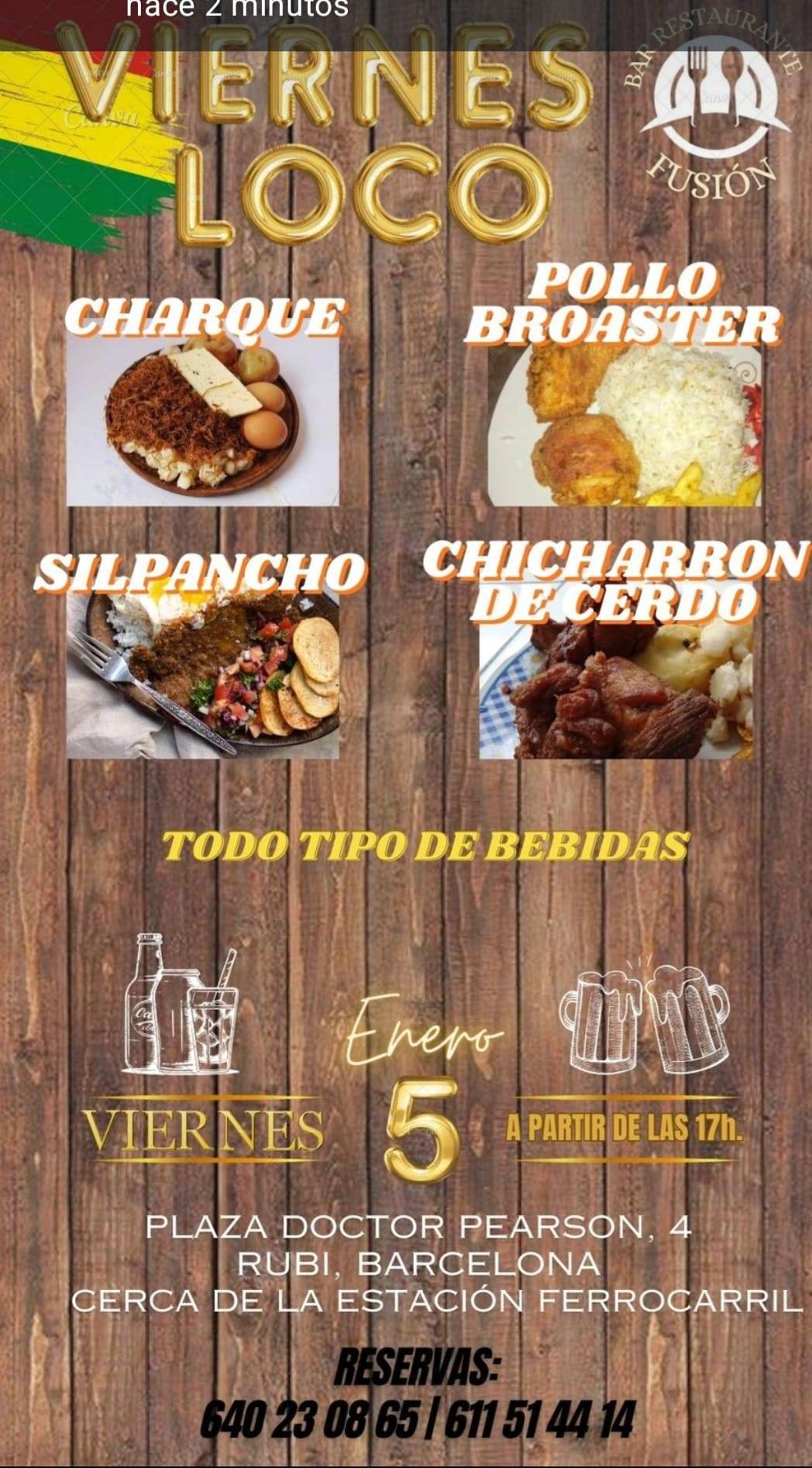 BAR FUSION меню