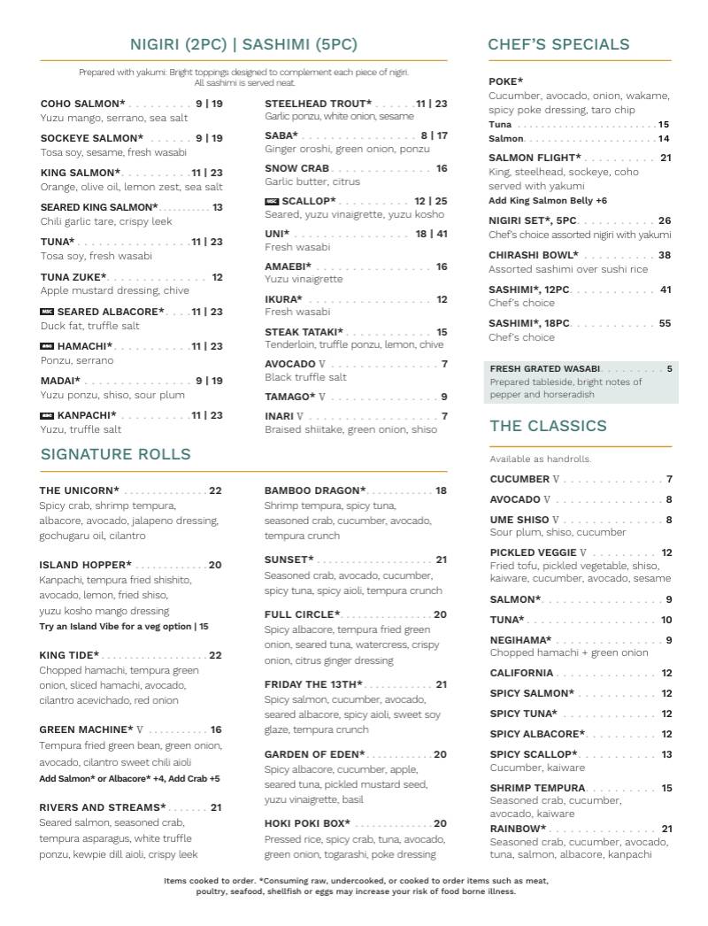 Bamboo Sushi меню
