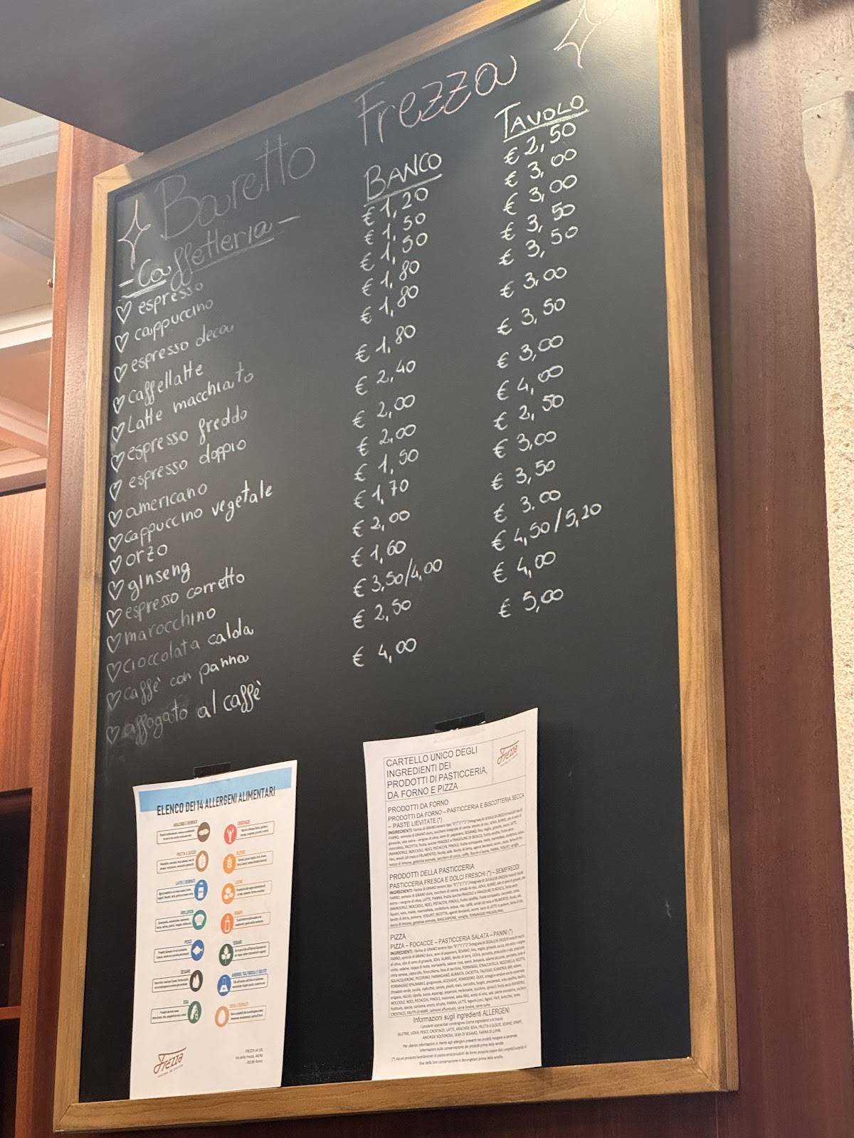 Bar Caffe' Maneschi меню