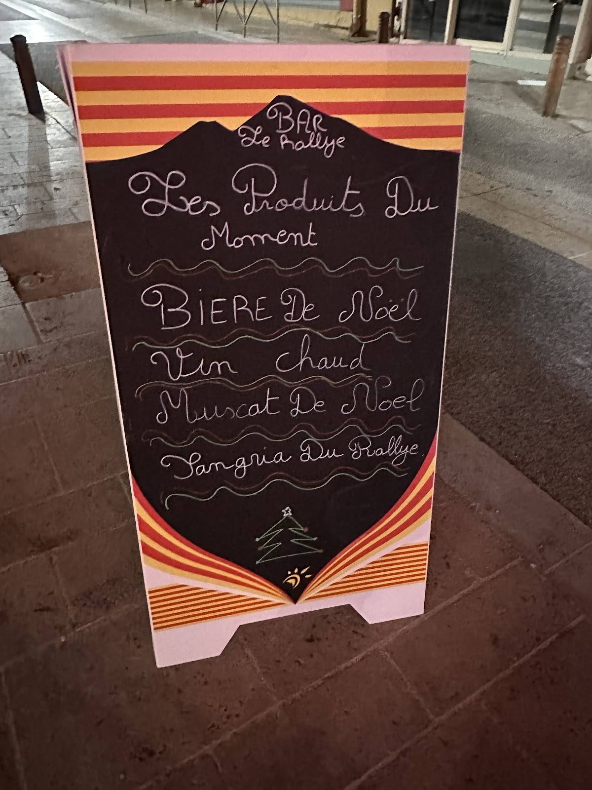 Bar le rallye меню