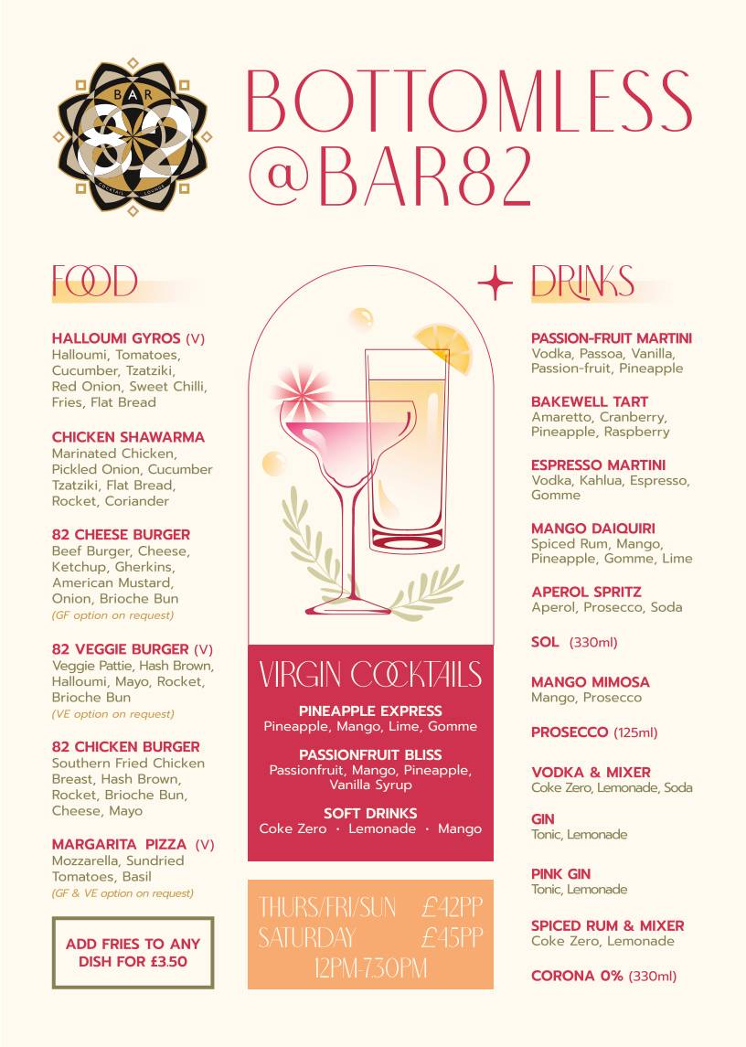 Bar82 меню