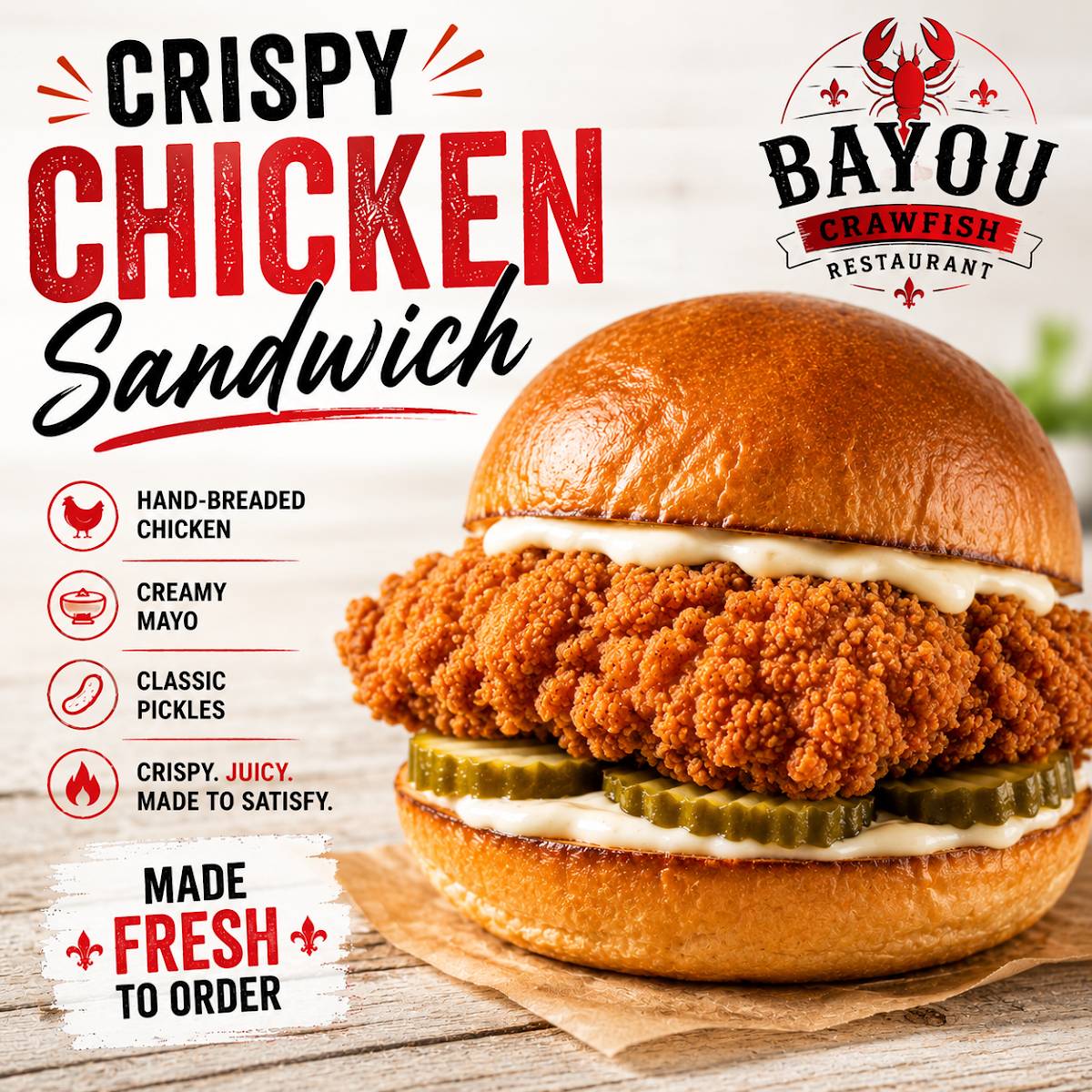 Bayou Crawfish Cajun меню