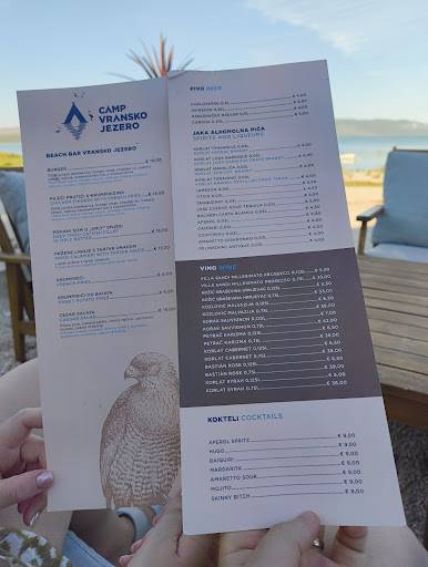 Beach Bar " Vransko Jezero " меню