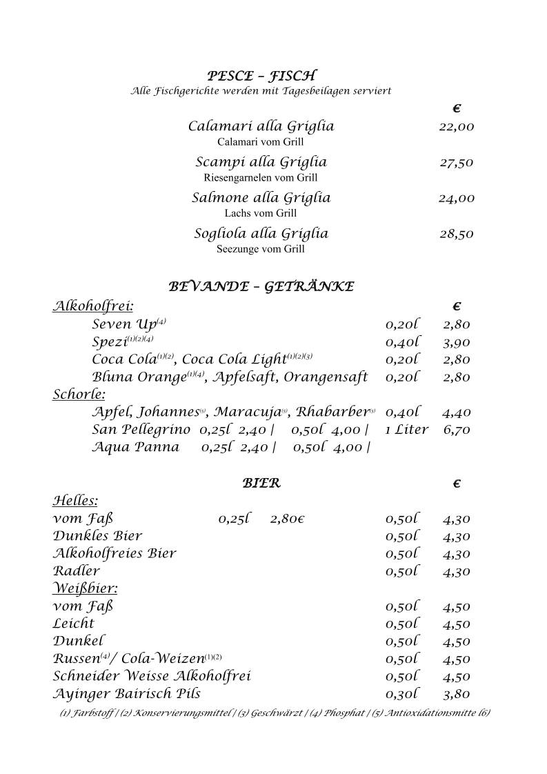 Bella Roma Italienisches Restaurant меню