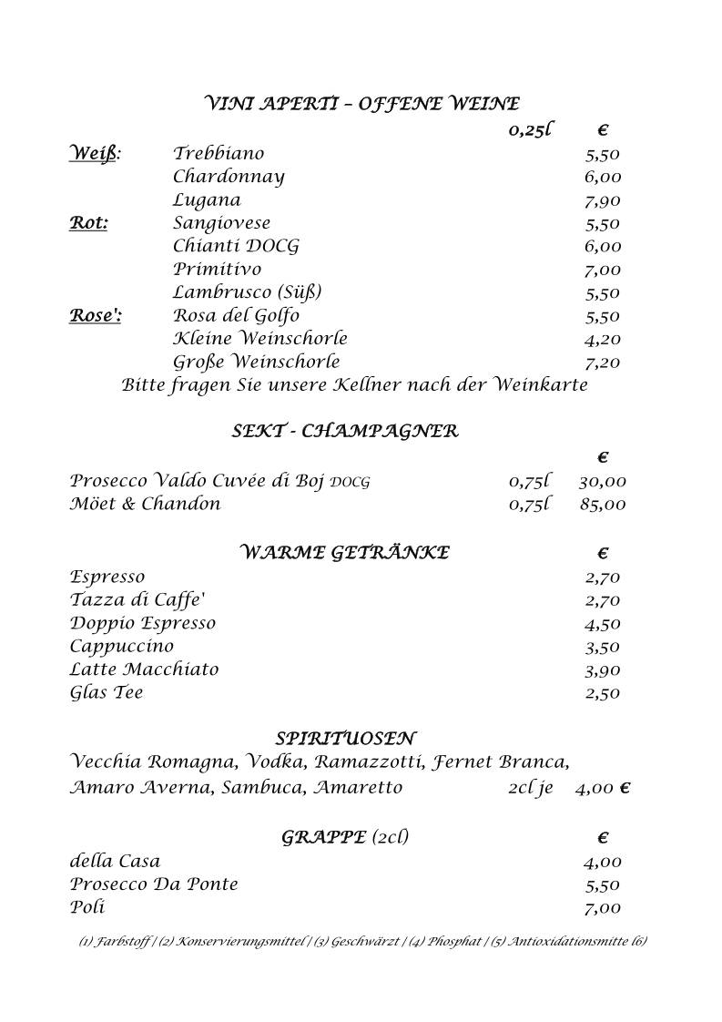 Bella Roma Italienisches Restaurant меню