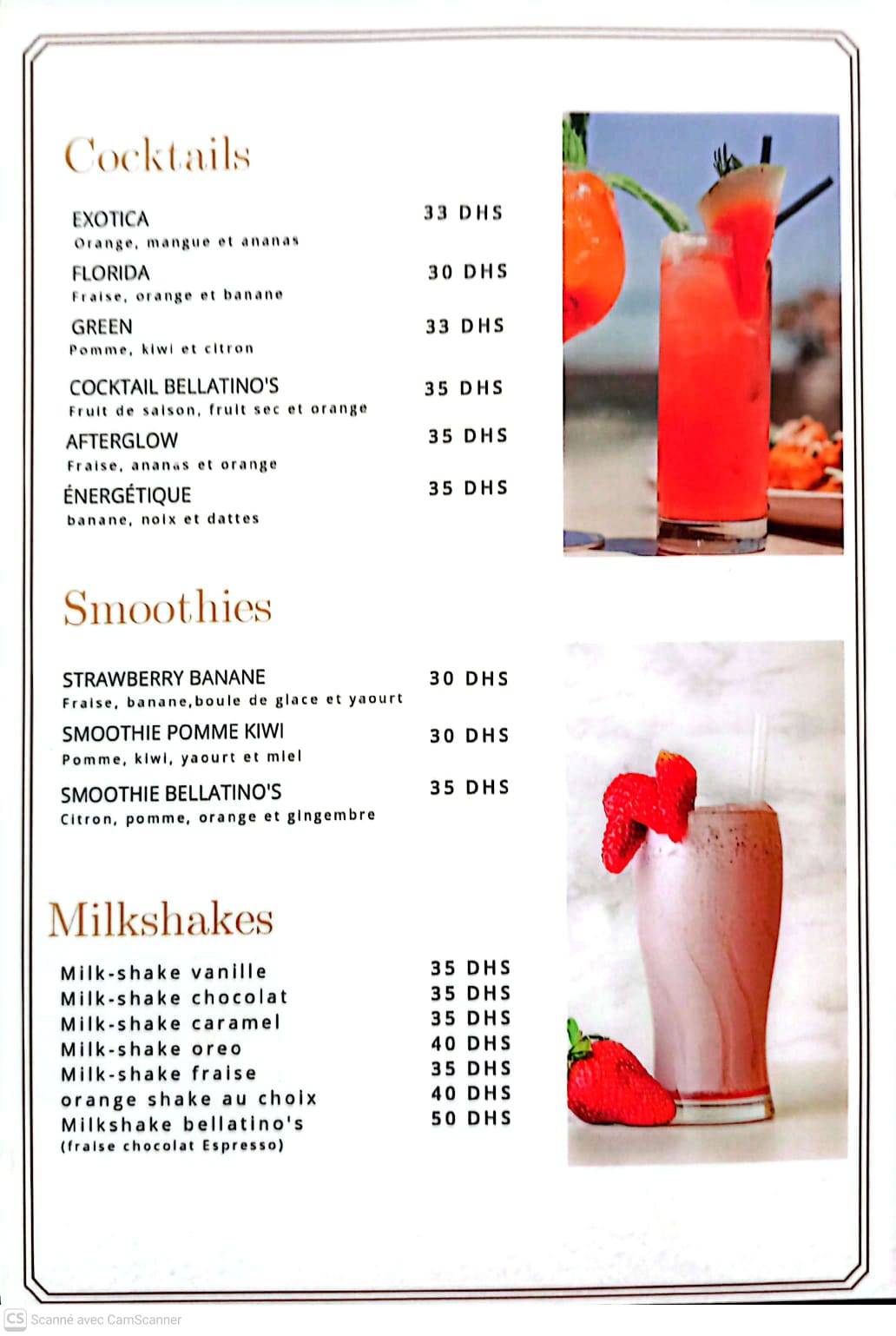 Bellatino's меню