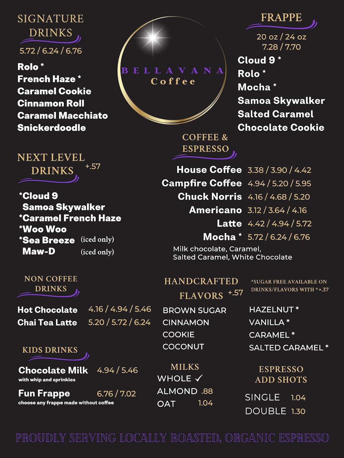 Bellavana Coffee: Springhill меню