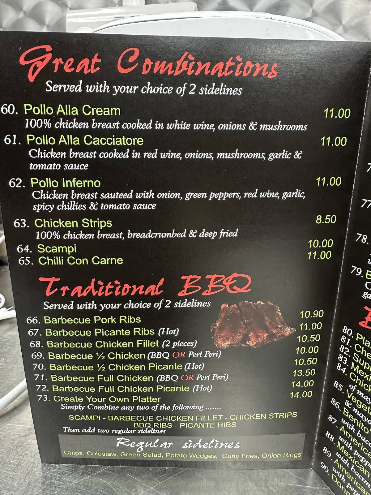 Benitos меню