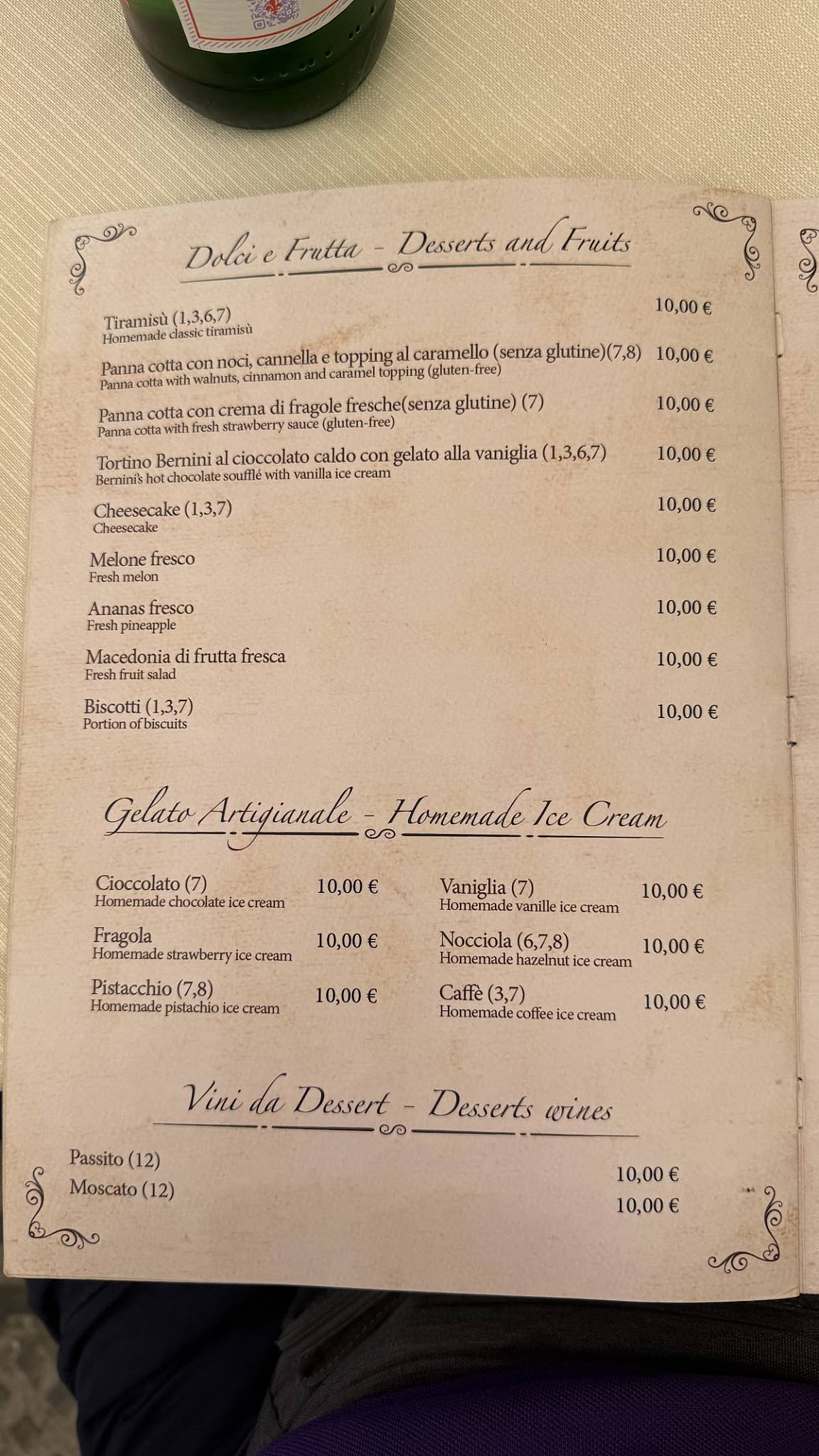 Bernini Ristorante меню