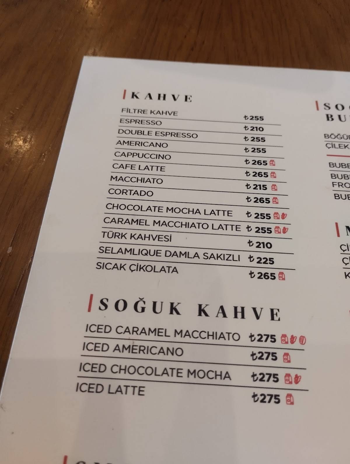 Big Chefs - Moda Teras Şubesi меню