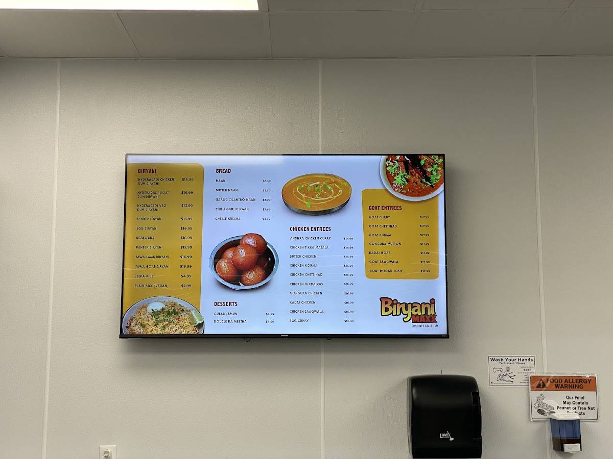 Biryani Maxx Raleigh меню