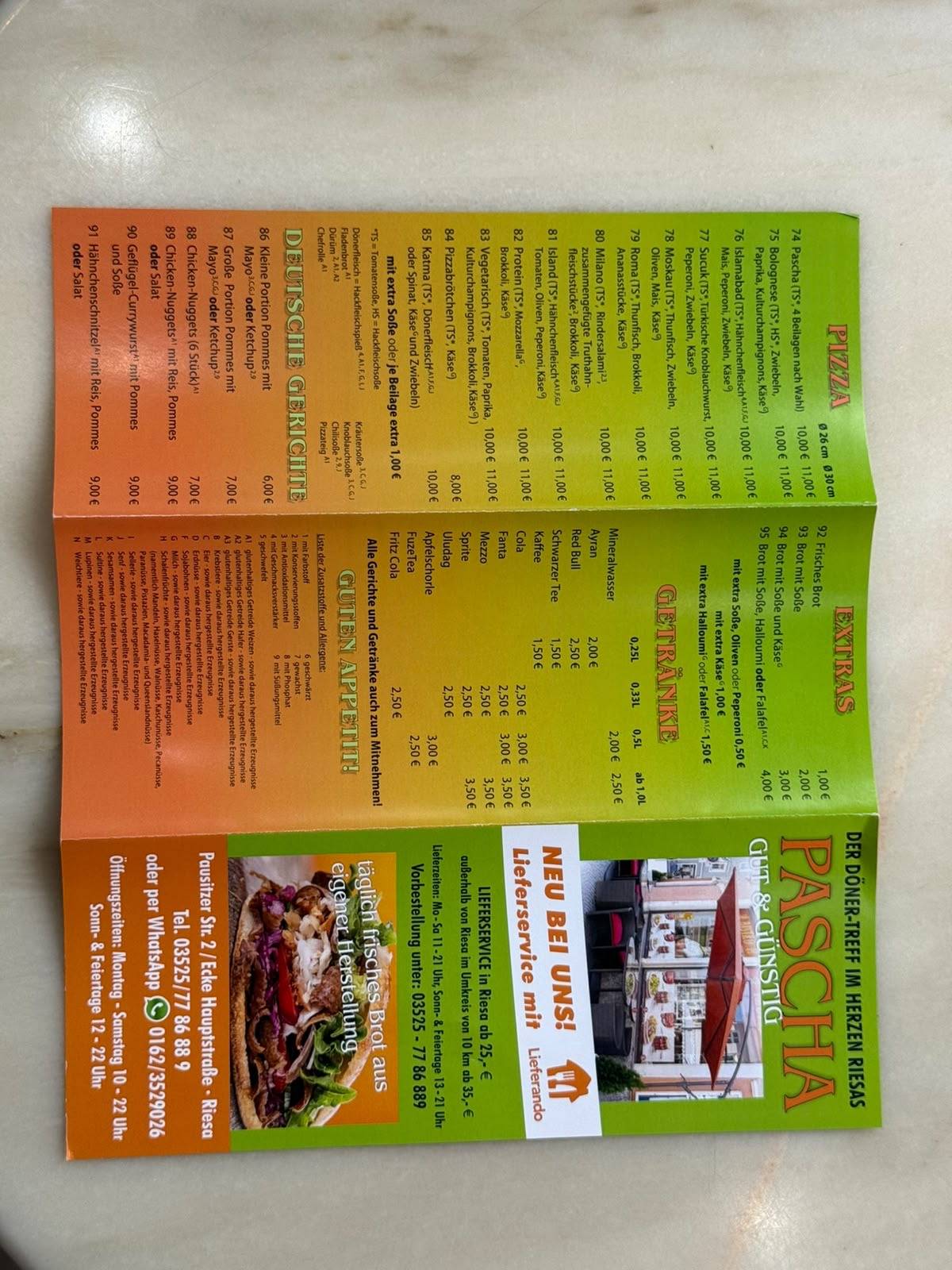 Bistro Pascha меню