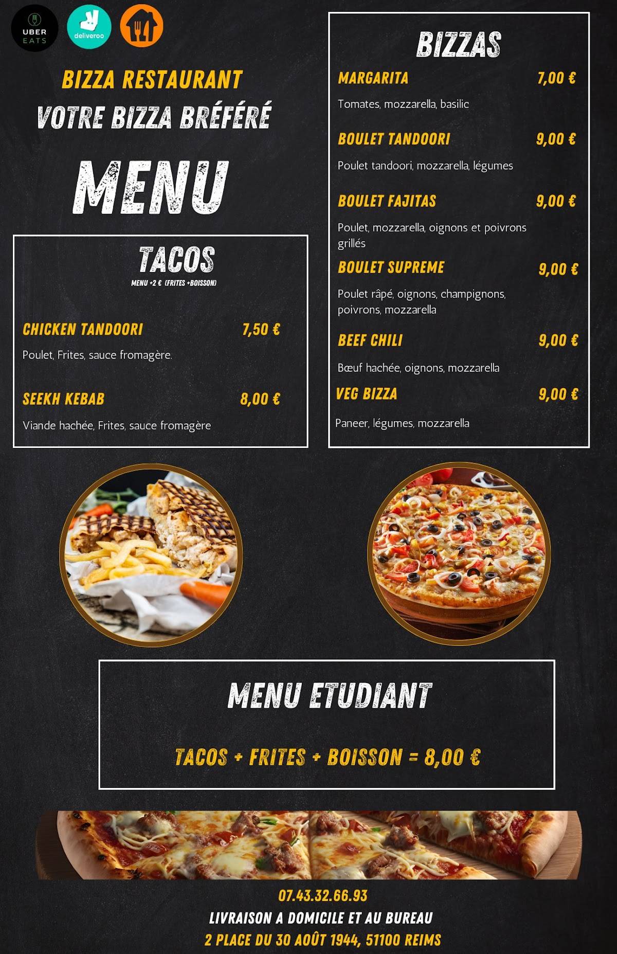 Bizza меню