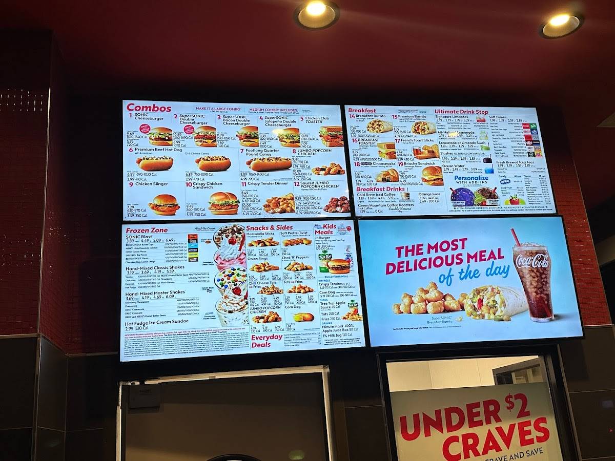 Sonic Drive-In меню