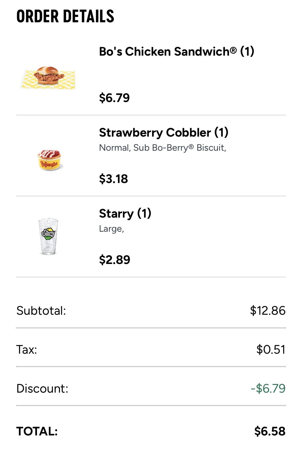 Bojangles меню