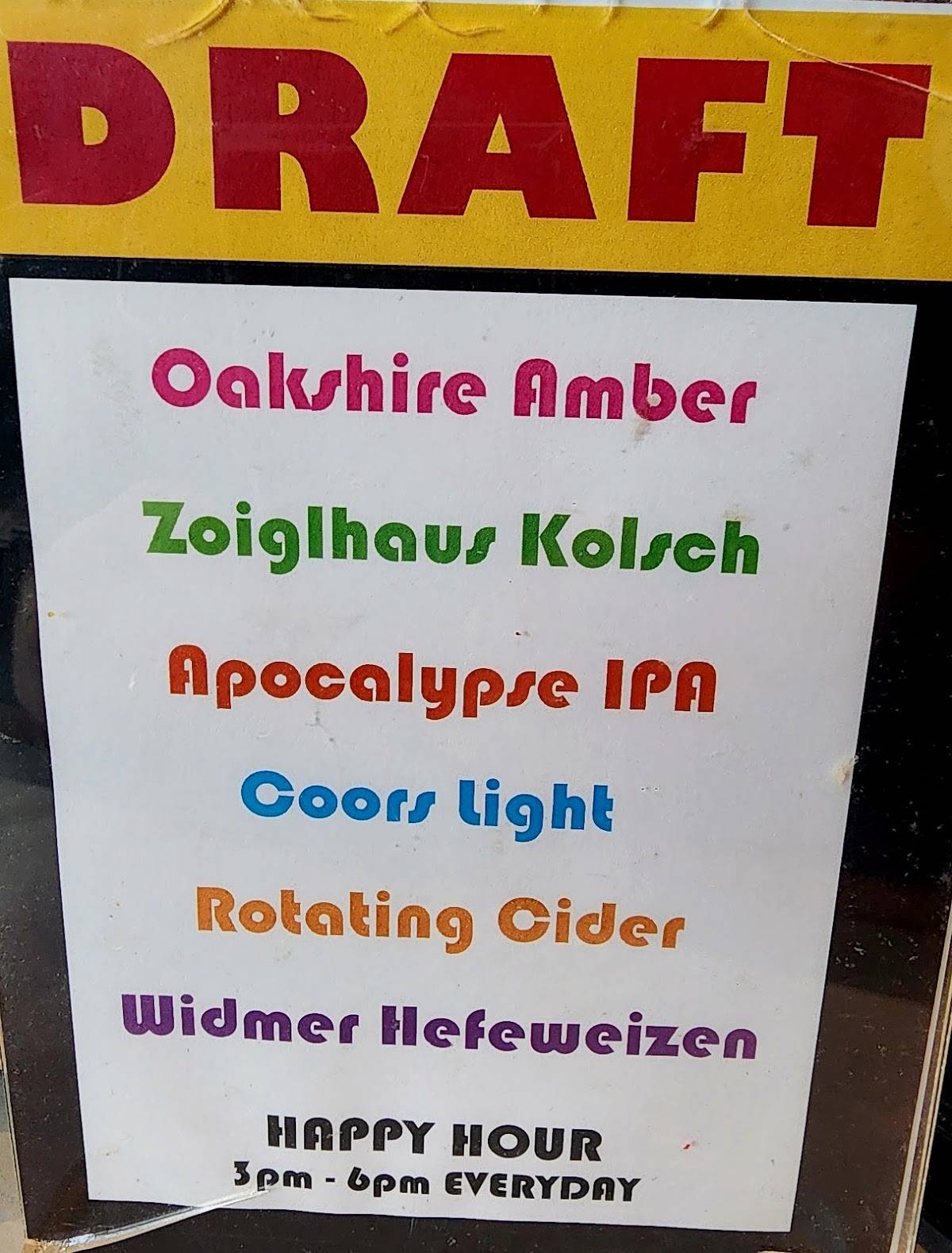 Boomers меню