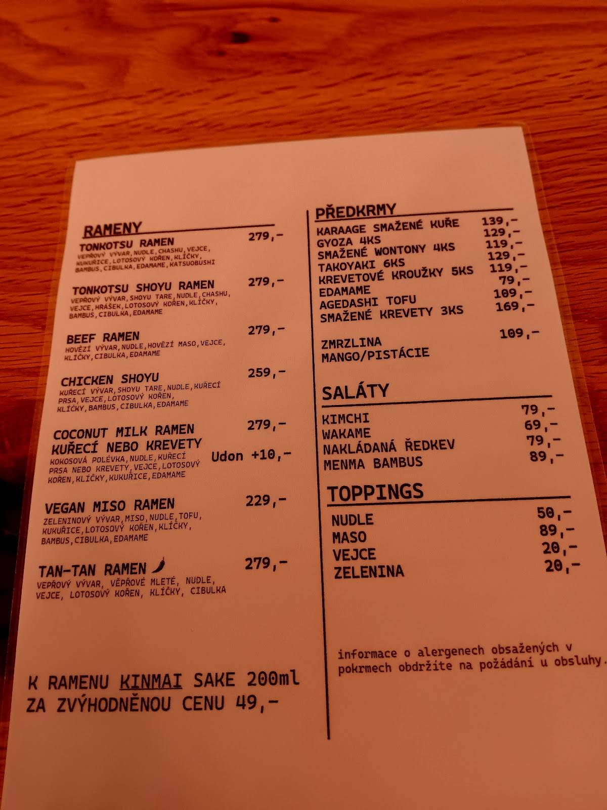 TOPPU RAMEN меню