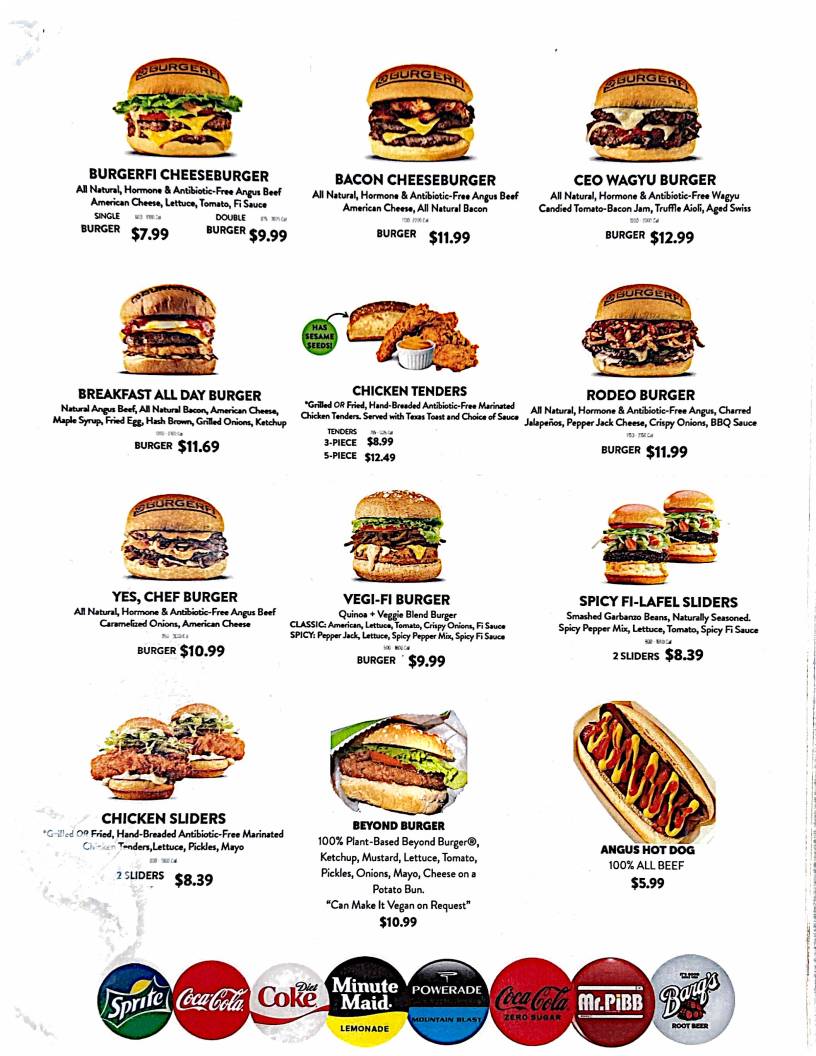 BurgerFi Wakefield меню