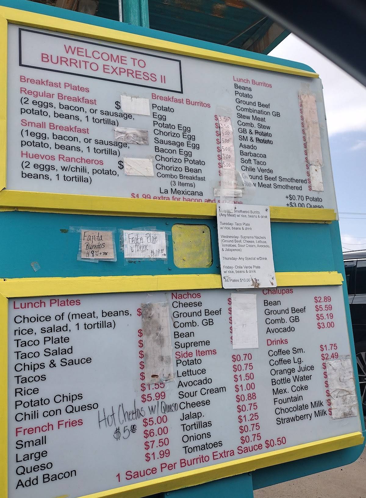 Burrito Express меню
