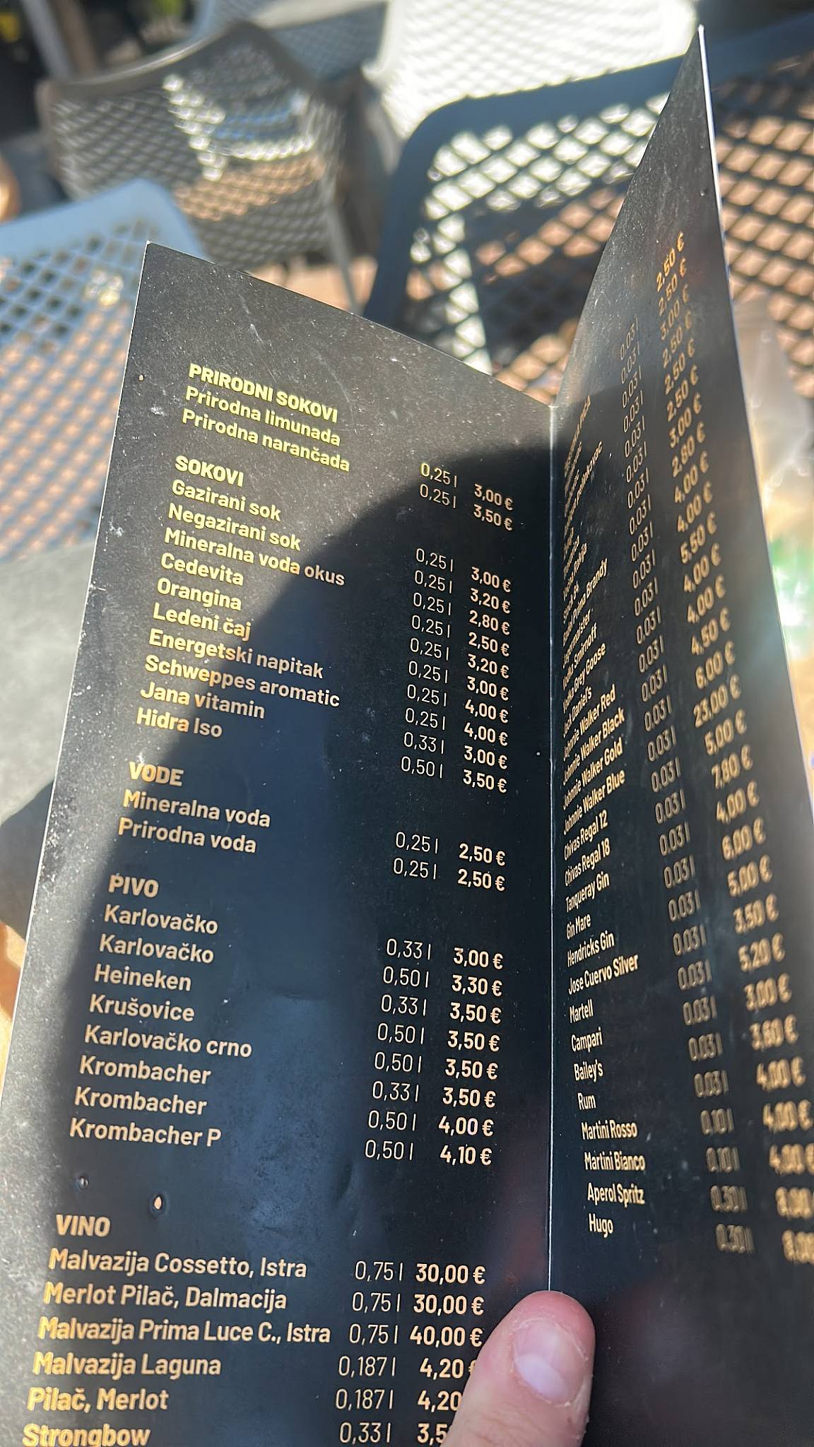 CAFFE BAR CORNER меню