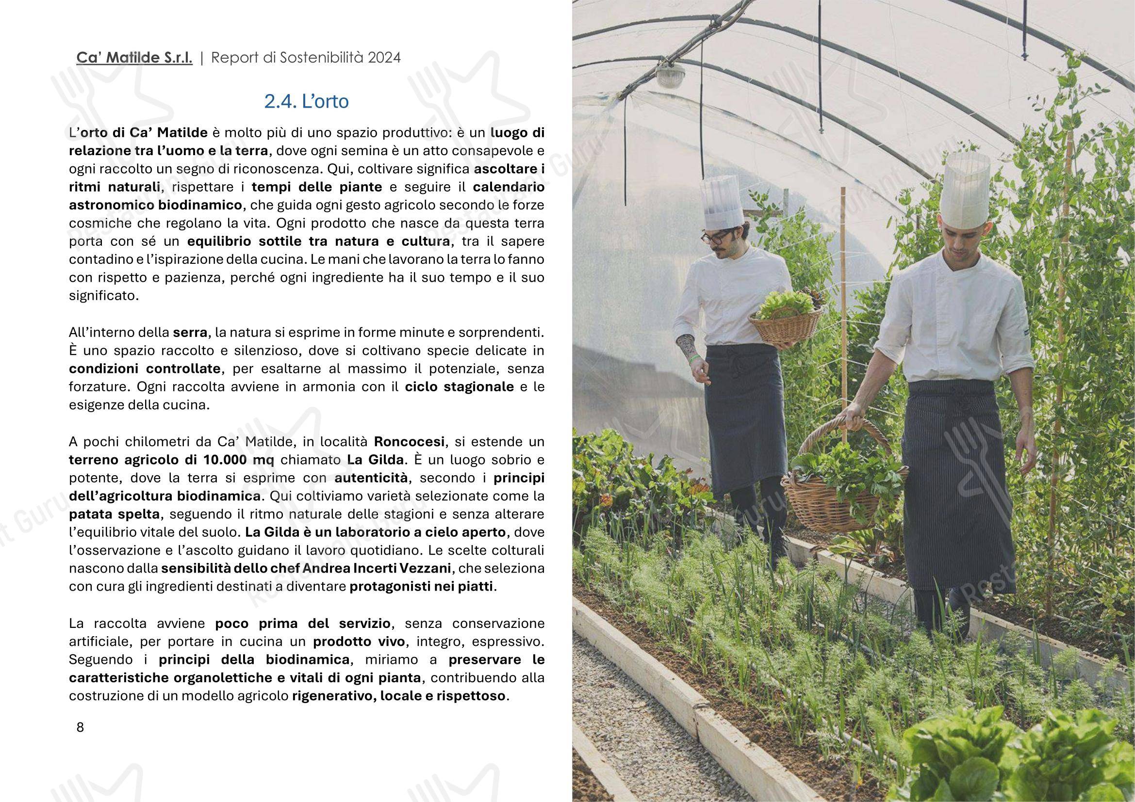 Меню ресторана Ca' Matilde