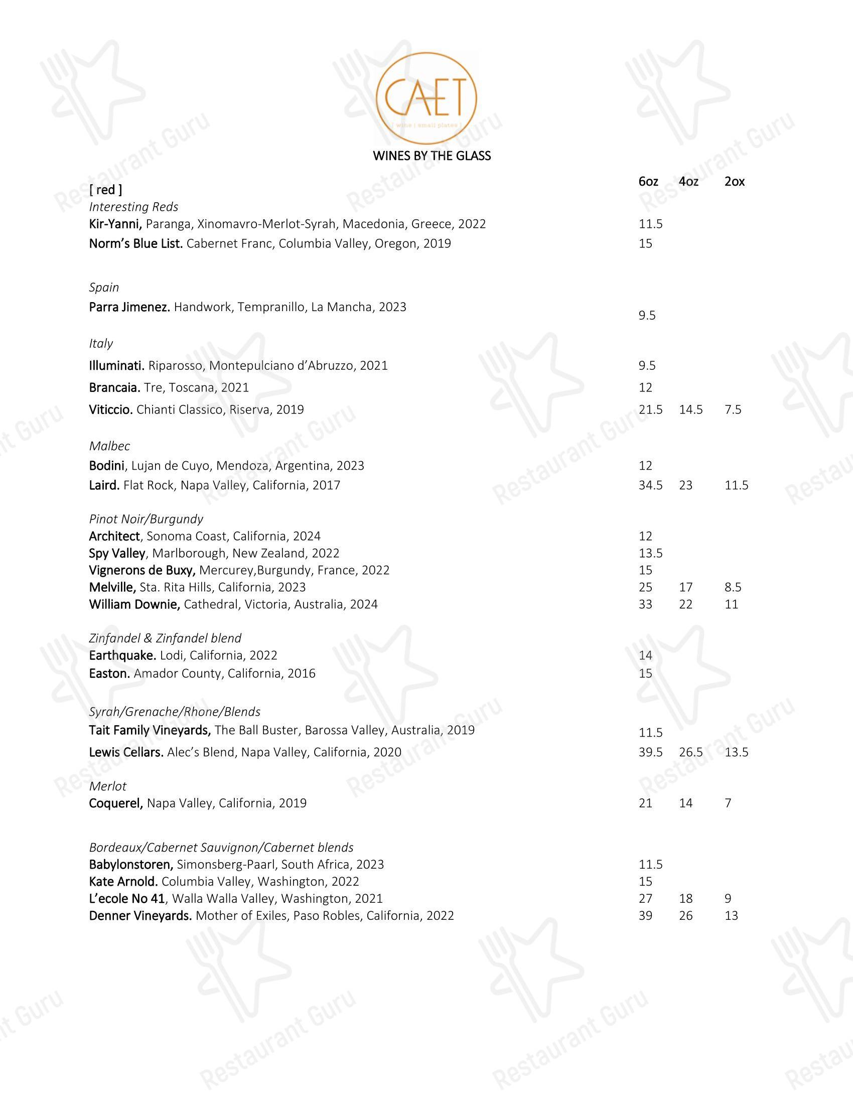 Caet [seafood I oysterette] в Риджленде - Коктейльная карта