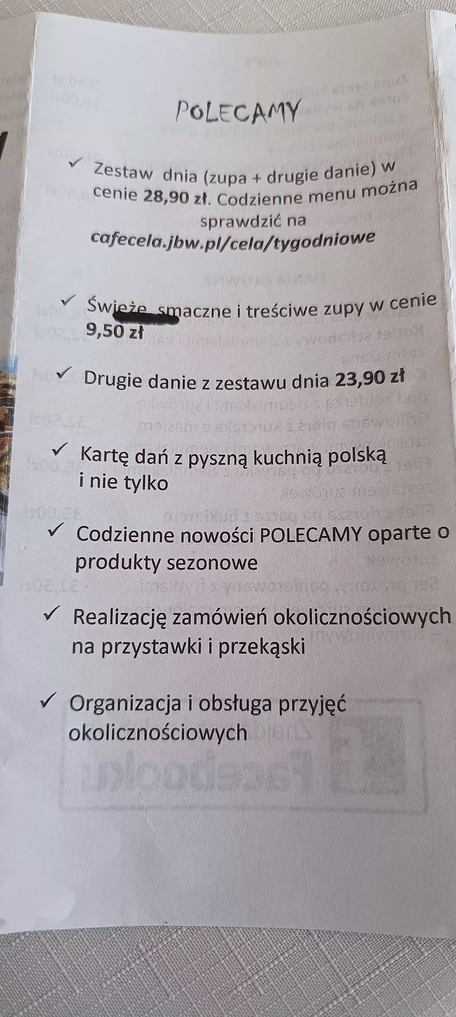Restauracja Cafe Cela Rzeszów меню
