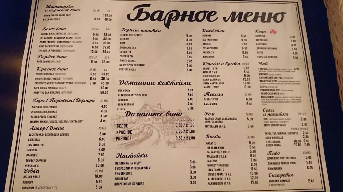 Кафе Черпак меню