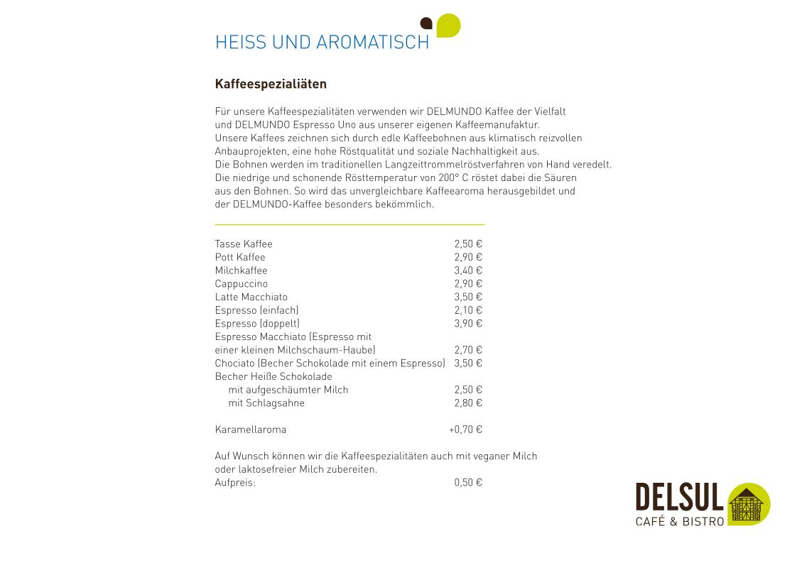 DELSUL - Café & Bistro меню