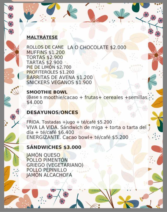 Frida Cafe меню