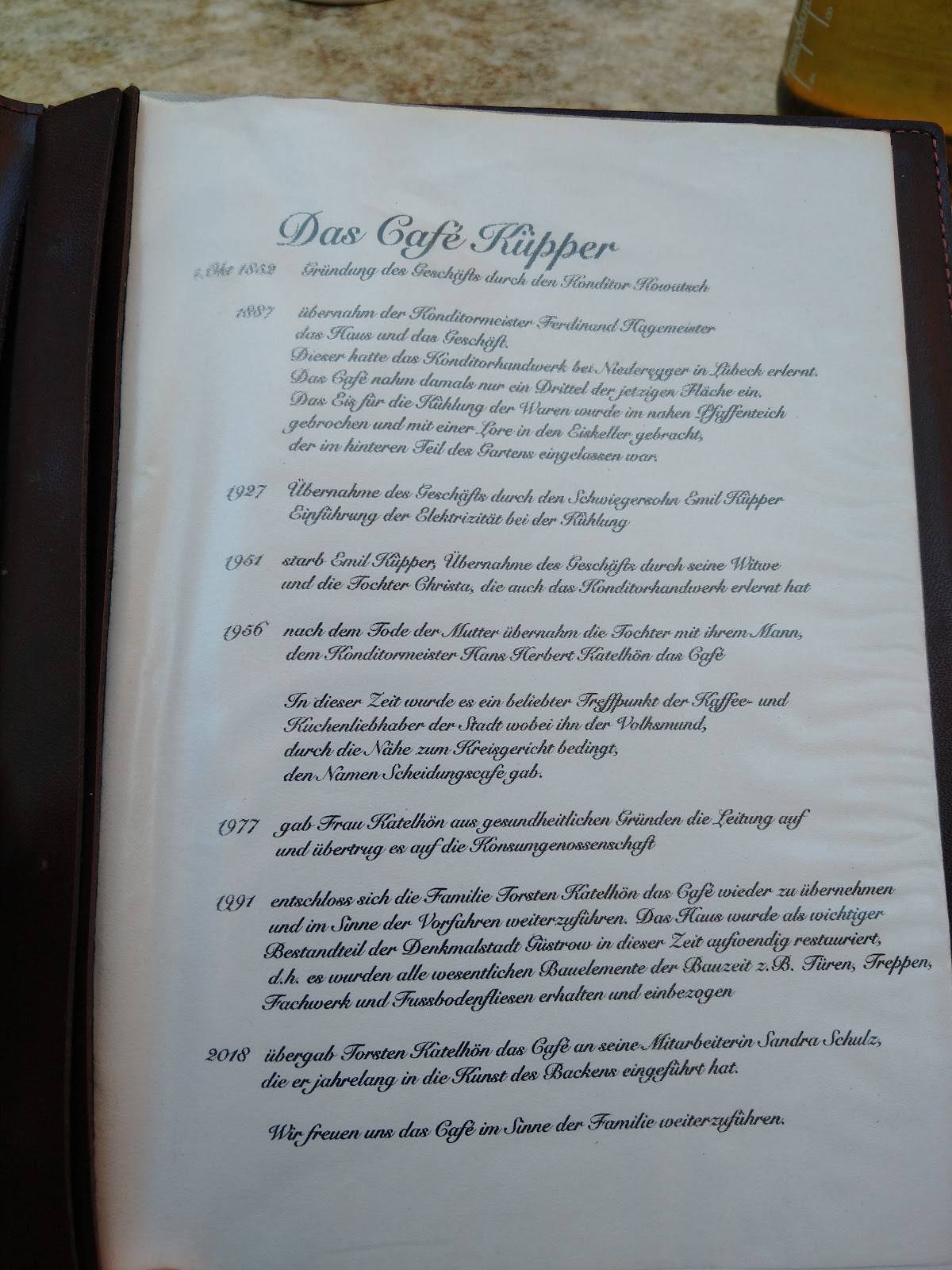 Cafe Küpper меню