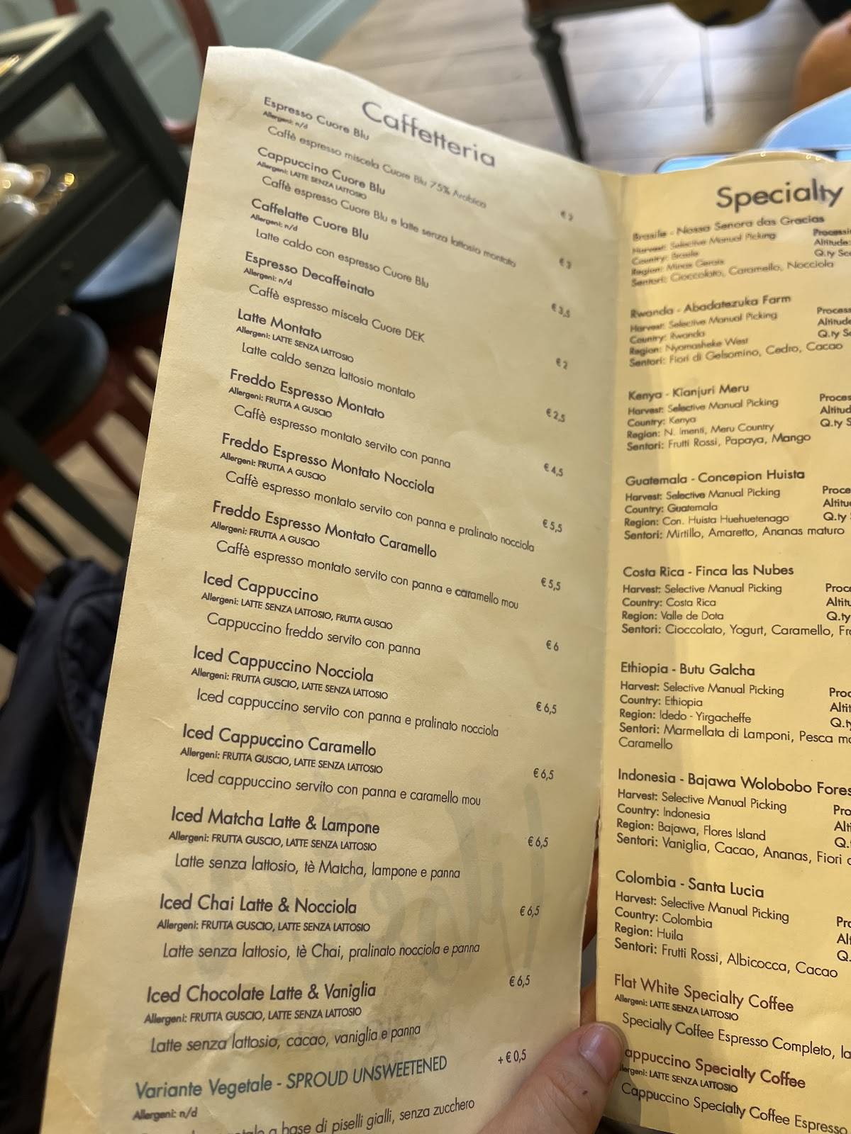 Libera pasticceria меню