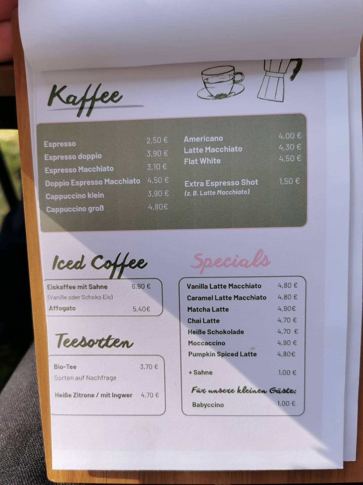 Café Prima меню